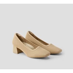 VIVAIA Square-Toe Chunky Heels (Melody Pro) Nude Peach Shoe Sz 9.5/41.5